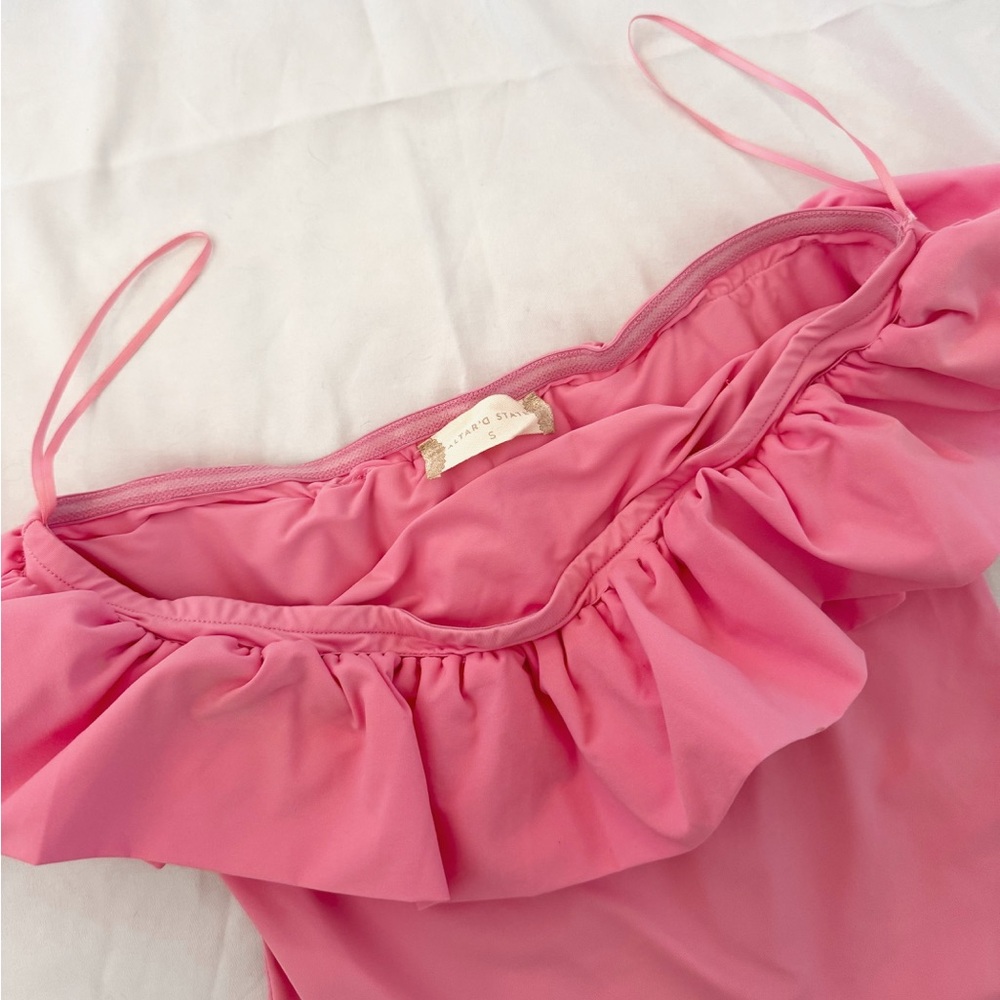 Altar'd State Pink Ruffled Bodysuit - Picture 3 of 6